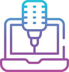Online podcasting vector icon