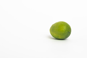 green lime citrus fruit isolated on white background , Fresh lime isolated on white