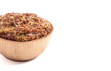 Fresh Whole Grain Mustard on a White Background
