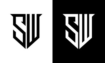 letter sw logo design - obrazy, fototapety, plakaty