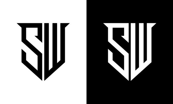 letter sw logo design