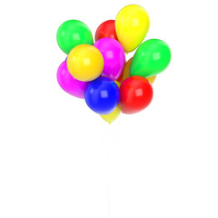 Fototapeta na wymiar 3d rendering illustration of a bunch of colorful balloons