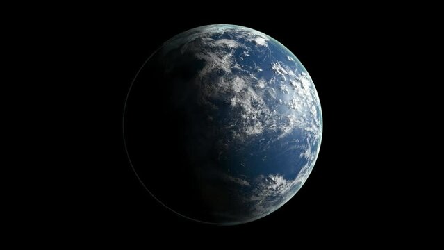 earth rotation in universe 3d rendered