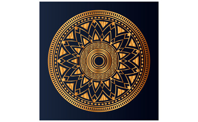 Luxury gold floral mandala arabesque pattern for print, poster, cover, brochure, flyer, Oriental style ornamental round lace ornament