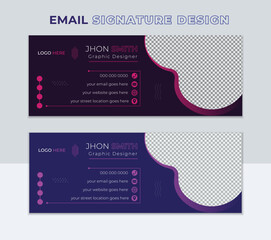 Multipurpose email signature templates, Business email signature Creative Email Signature Layout, photo place modern and minimal layout, Modern and minimalist corporate Email Signature, email footer, 