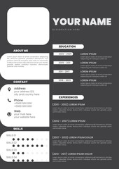 Cv or Resume Template with Print Ready