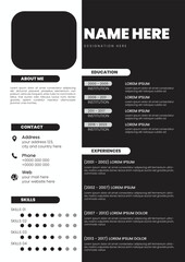 Cv or Resume Template with Print Ready