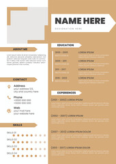 Cv or Resume Template with Print Ready