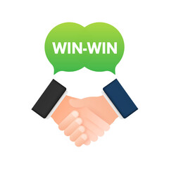Win-win strategy. Partnership, Deal. Vector stock illustration.