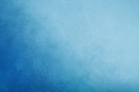 Light blue background with dark blue corner design into white color, gradient pastel colors and soft grunge texture design, elegant blank background