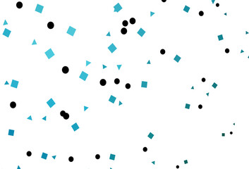Light BLUE vector template with crystals, circles, squares.