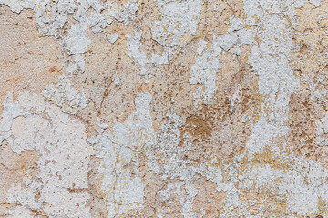 pattern of old house wall with peeling white color