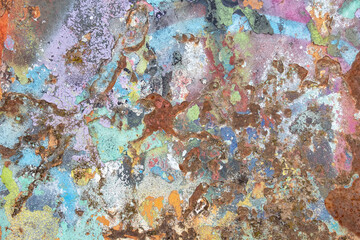 background of old rusty metal plate with harmonic grungy colors