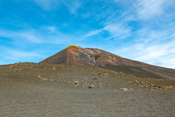 view from Funivia del Etna cable railway to Etna volcano. Sicily