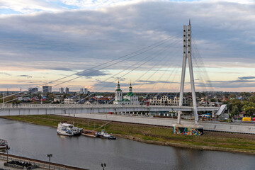 Bridge over the Tura River. Tyumen