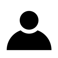 silhouette of a person, user avatar icon, black pictogram 