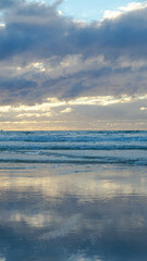 St Ives beach during sunset 