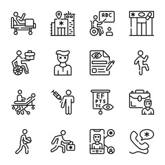 Pack of Physical Impairment Outline Icons 

