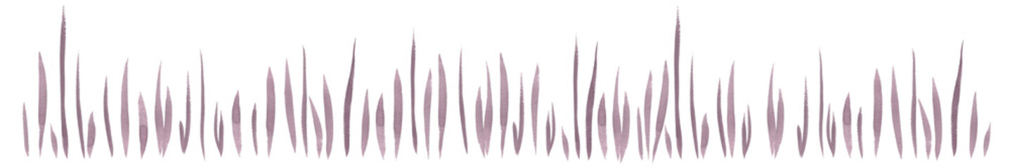 Watercolor border of monochrome blades of grass © ElenVilk