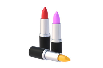 Lipsticks isolated on white background. 3d render