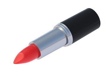 Red lipstick isolated on white background. 3d render