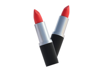 Two red lipsticks isolated on white background. 3d render