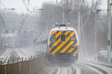 Train in Wynnewood PA after a snowstorm