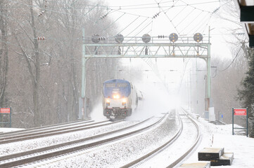 Train approaching Narberth PA