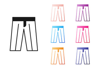 Black Pants icon isolated on white background. Trousers sign. Set icons colorful. Vector