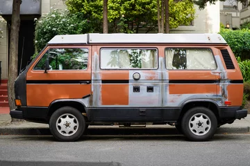 Vintage orange van © JasParwani