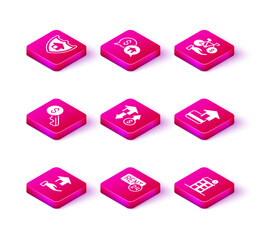 Set Realtor, Rent, key, House with dollar, Credit card, Bicycle rental mobile app and Price negotiation icon. Vector