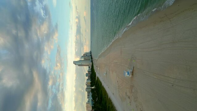 Vertical drone footage Miami Beach Haulover 4k