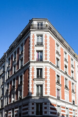 Naklejka premium Paris, typical facades, beautiful buildings in Montmartre 