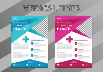 A4 Medical Flyer Template, medical flyer design,Healthcare template design.