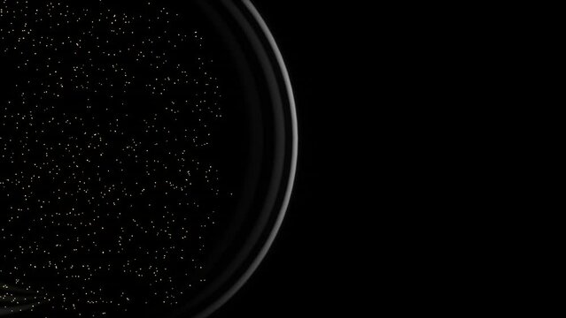circle with illuminated particles in dark sky 3d rendered