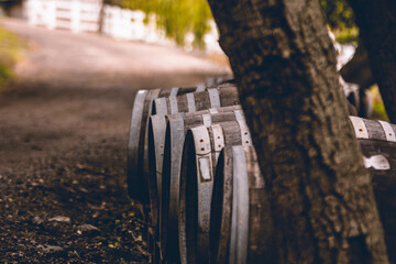 wine barrels
