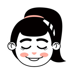 girl with ponytail hair face