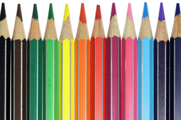 Fototapeta premium colored pencils isolated on white background