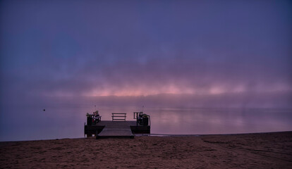 Fototapeta premium Morning Fog Over Lake