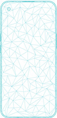 Obraz premium geometry, polygon smartphone, portable computer device combines mobile telephone sketch drawing, contour lines drawn