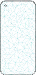geometry, polygon smartphone, portable computer device combines mobile telephone sketch drawing, contour lines drawn