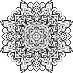Ready to Print SVG Mandala for Coloring Doodle Flowers Pattern Floral Relaxing Art Ready made Sketch Mandala Graphics flower pattern vector floral rose illustration nature art decoration