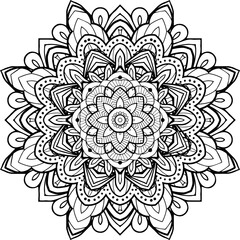 Ready to Print SVG Mandala for Coloring Doodle Flowers Pattern Floral Relaxing Art Ready made Sketch Mandala Graphics flower pattern vector floral rose illustration nature art decoration