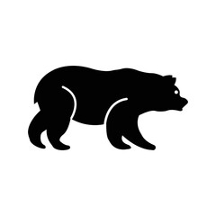 Wildlife animals mammal bear icon | Black Vector illustration |
