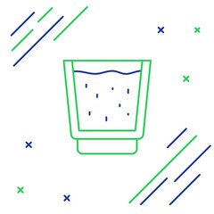 Line Glass with water icon isolated on white background. Soda glass. Colorful outline concept. Vector