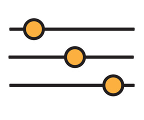 illustration of a set of keys with a chain, Adjustment Icon. Setting or Control Button. Multimedia Element Illustration Vector