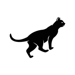 Domestic animals hunter cat icon | Black Vector illustration |
