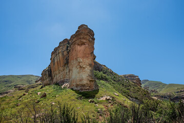 The Brandwag Buttress (Sentinel) in Golden Gate Highlands National Park, South Africa on a sunny day