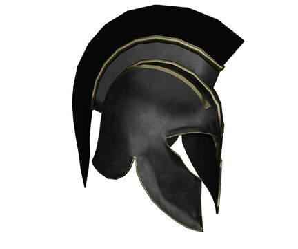 3D rendering achilles helmet greece side view