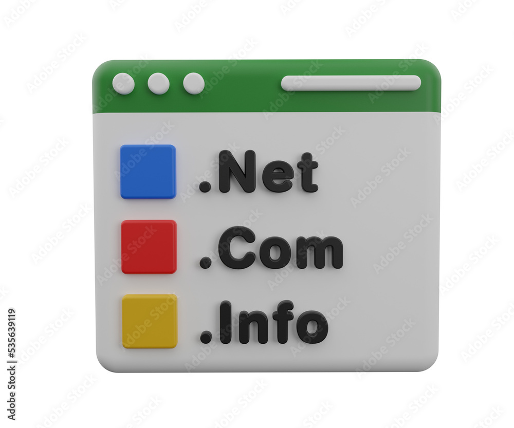 Wall mural 3d rendering web domain icon, web page concept.